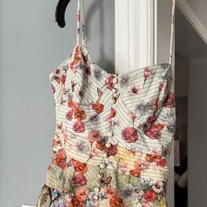 The Muse Basque-Waist Midi Dress; broken string sold for 
approx $338.90 CAD.